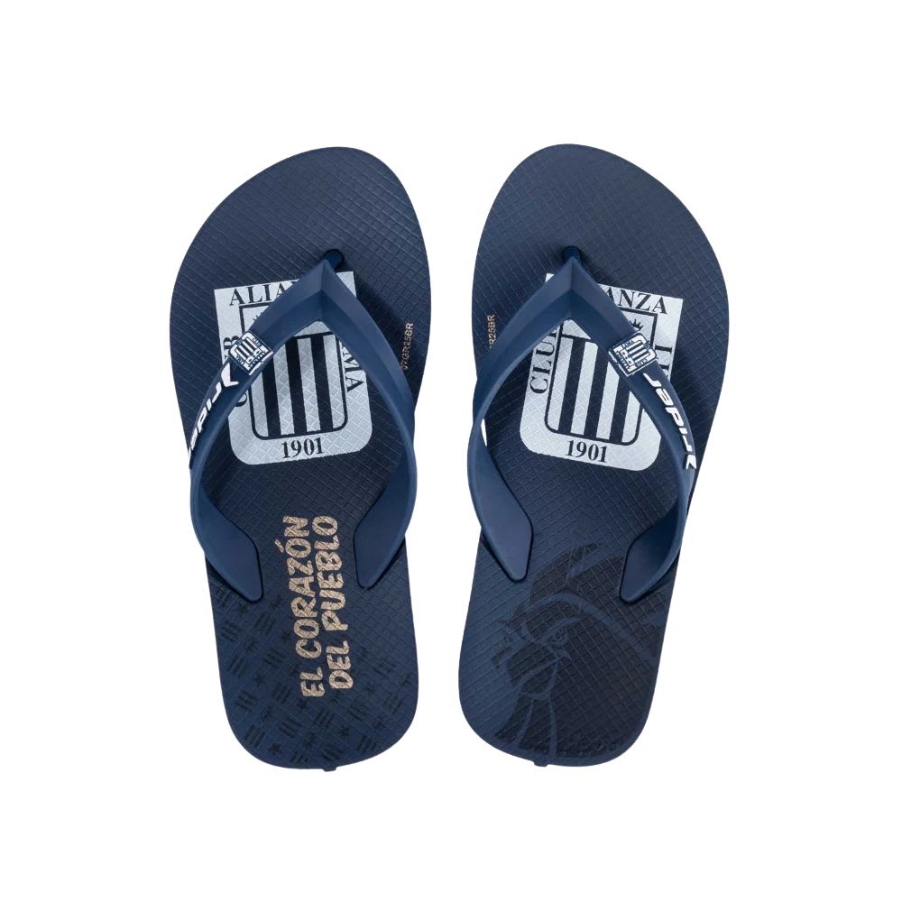 Sandalias Hombre Playera Slide Alianza Lima Gallo Futbol Rider Azul Blanco2