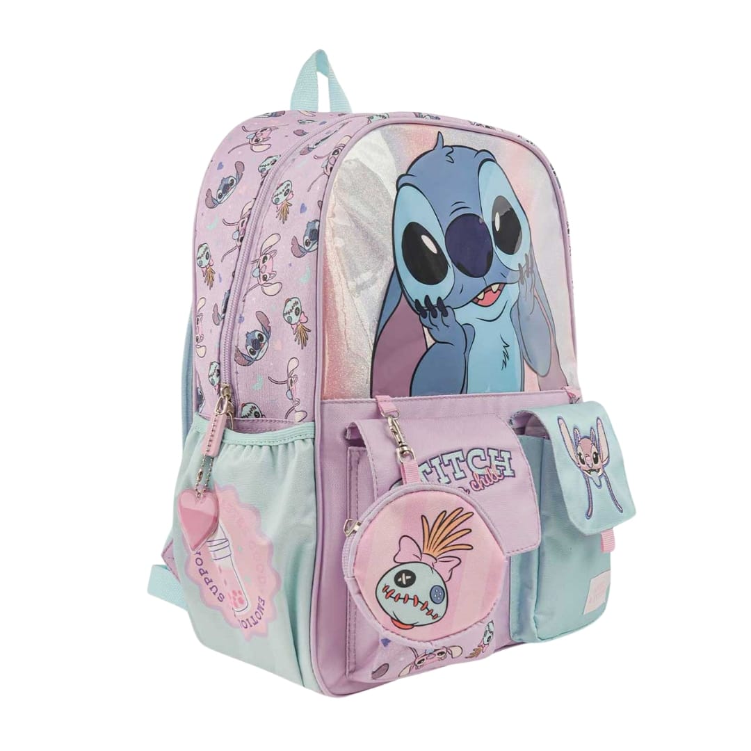 Pack Escolar Mochila Stitch Lila Oficio2