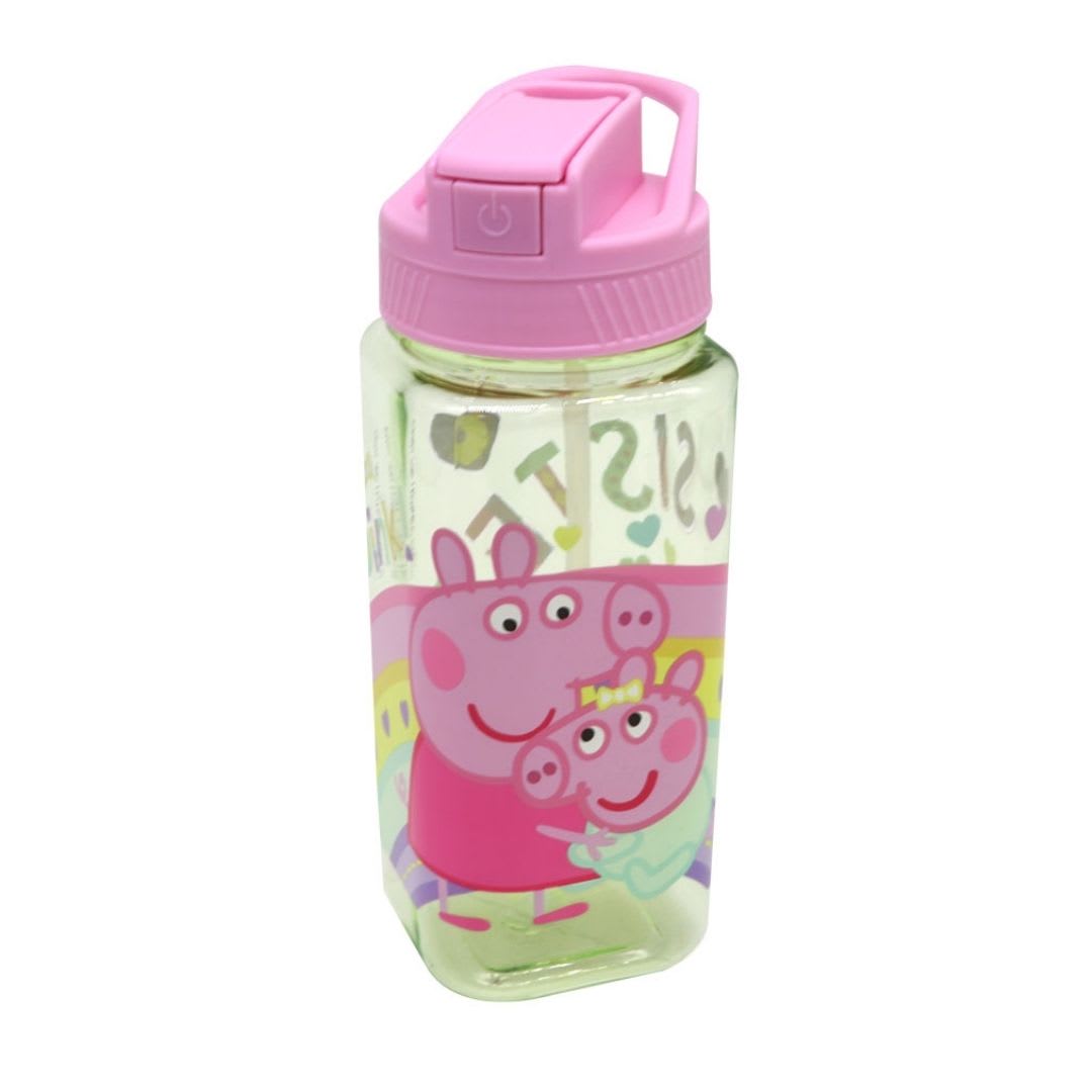 Tomatodo Escolar Botella Con Cañita Peppa Pig y hermanita Evie 500 ML 0