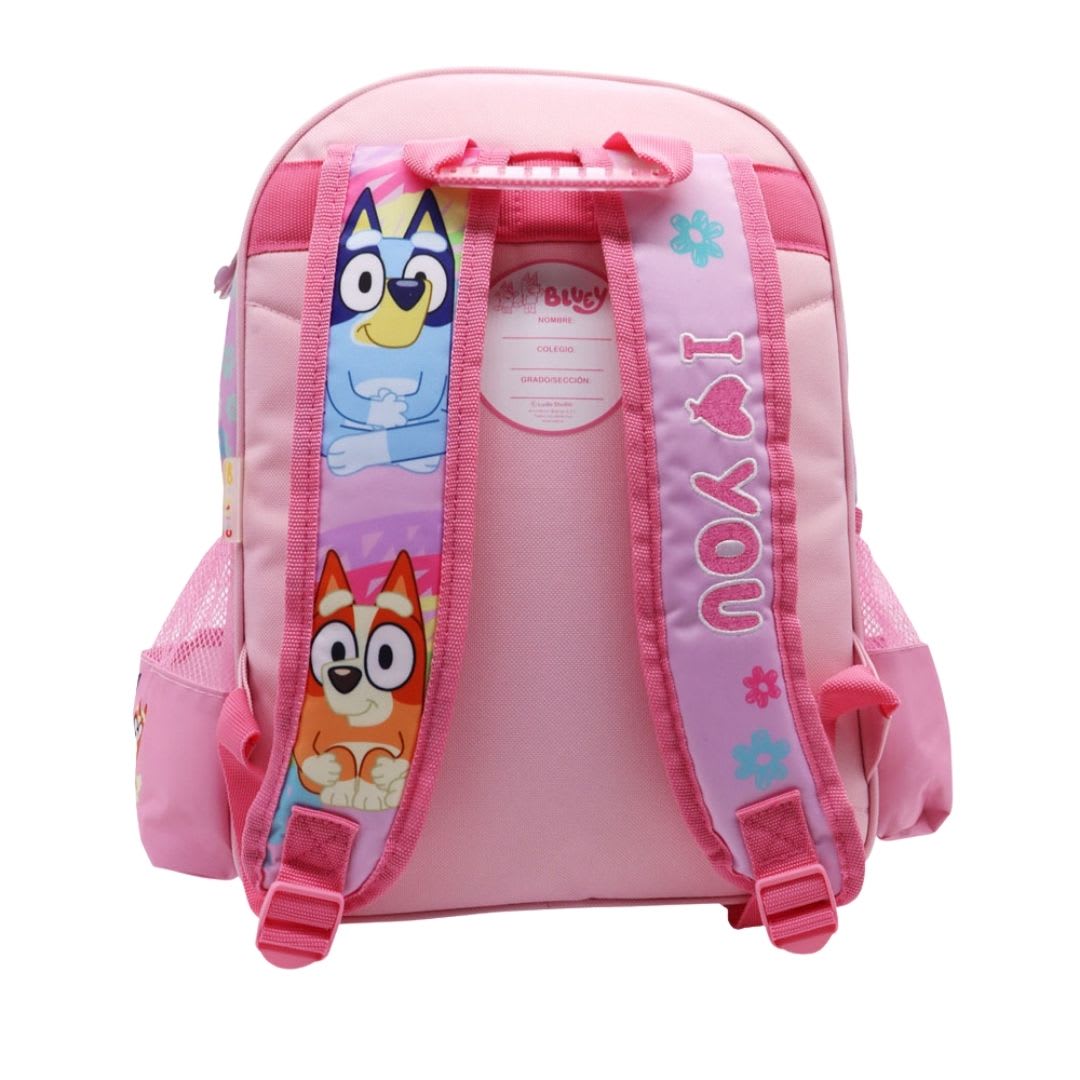 Pack Escolar Mochila Bluey Bingo Rosado Nido3