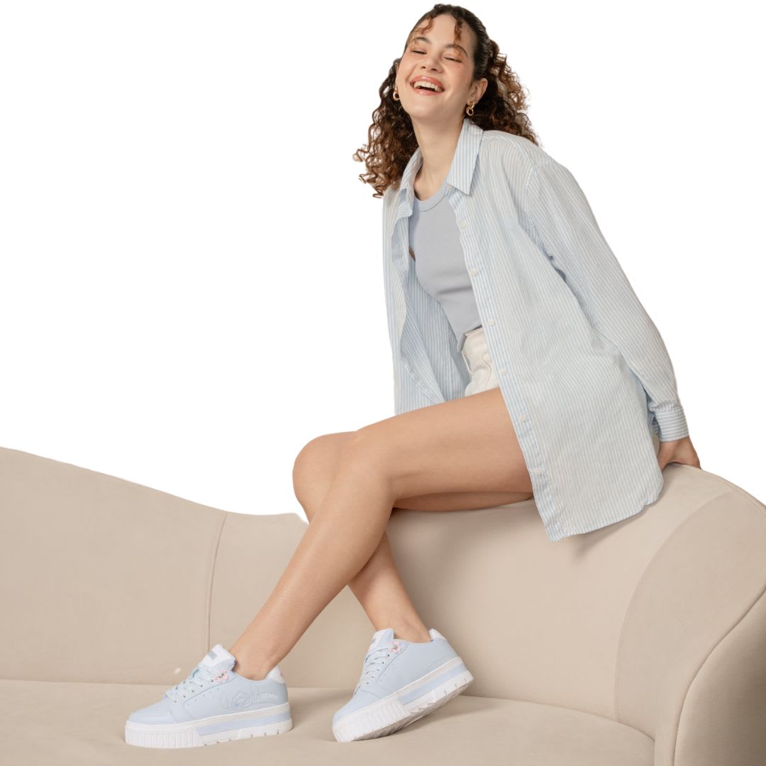 Zapatillas Mujer Stitch Casual Celeste5