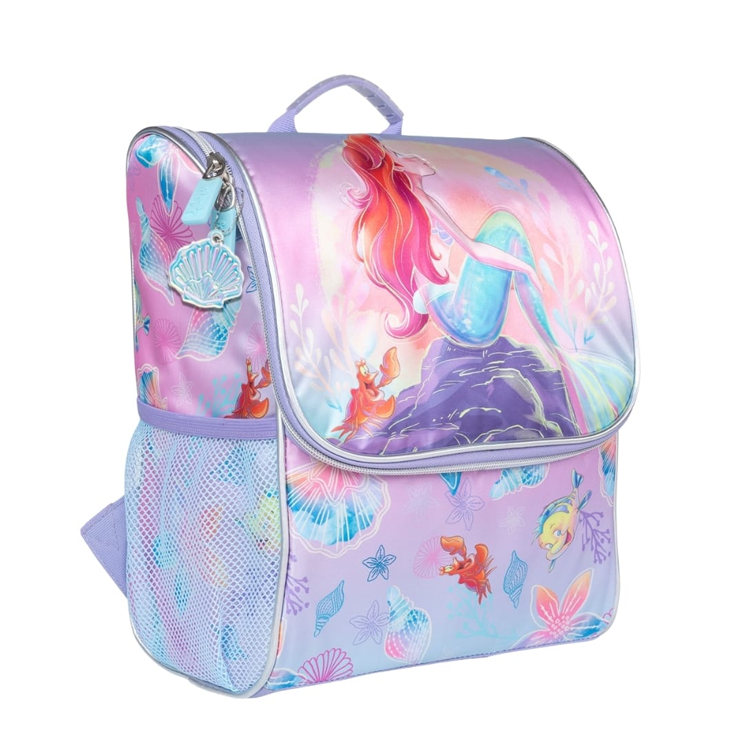 Pack Escolar Mochila Princesa Ariel La Sirenita Rosado Oficio4