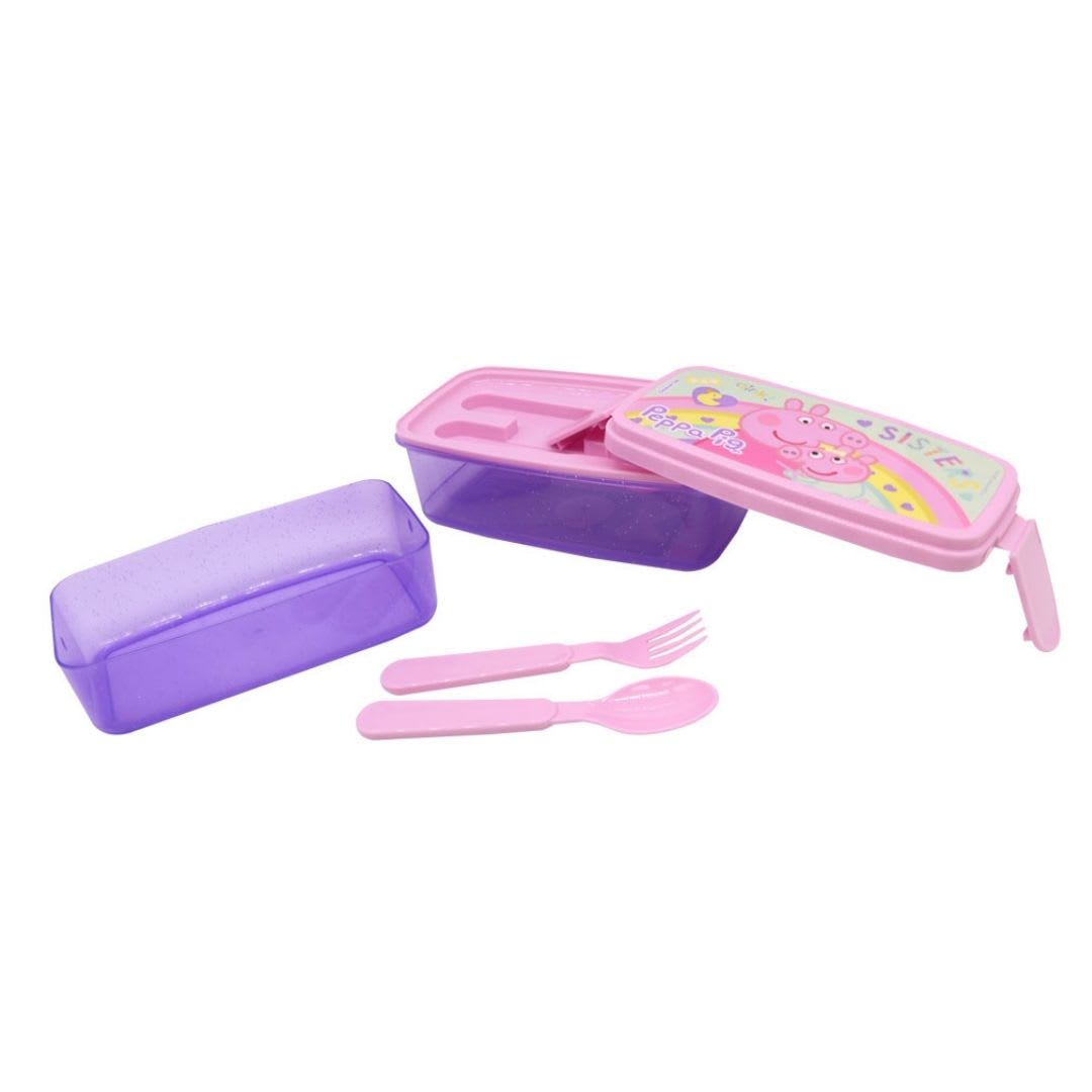 Taper Dos Niveles Escolar Peppa Pig y hermanita Evie 510 ML 0