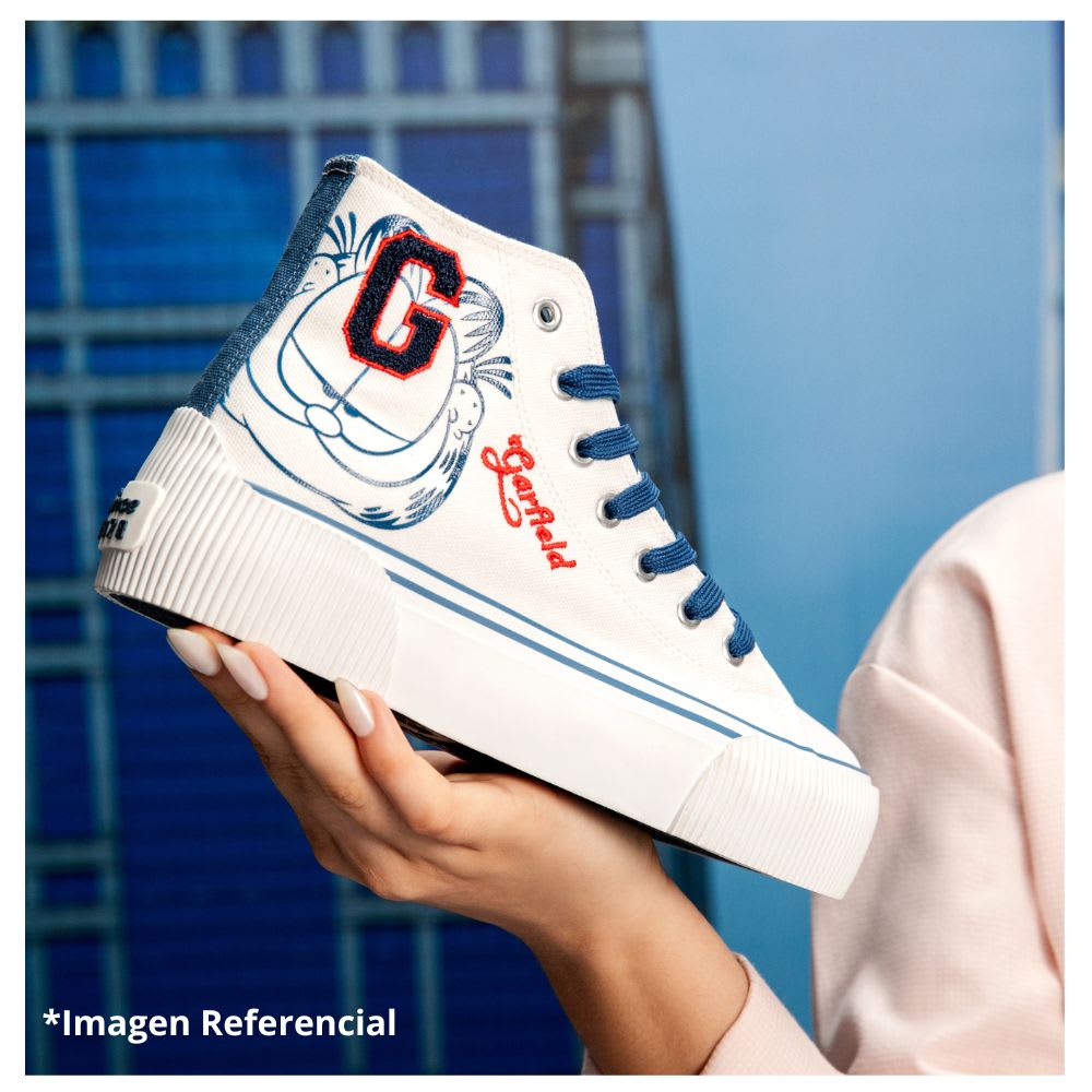 Zapatillas Urbanas Botin Mujer Garfield Blanco5