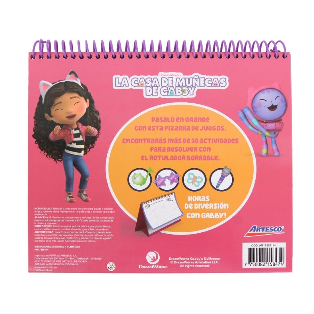 Mini Pizarra de Actividades Artesco Gabby Dollhouse3