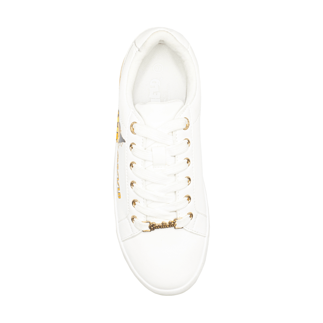 Zapatillas Mujer Garfield Blancas con Dorado2