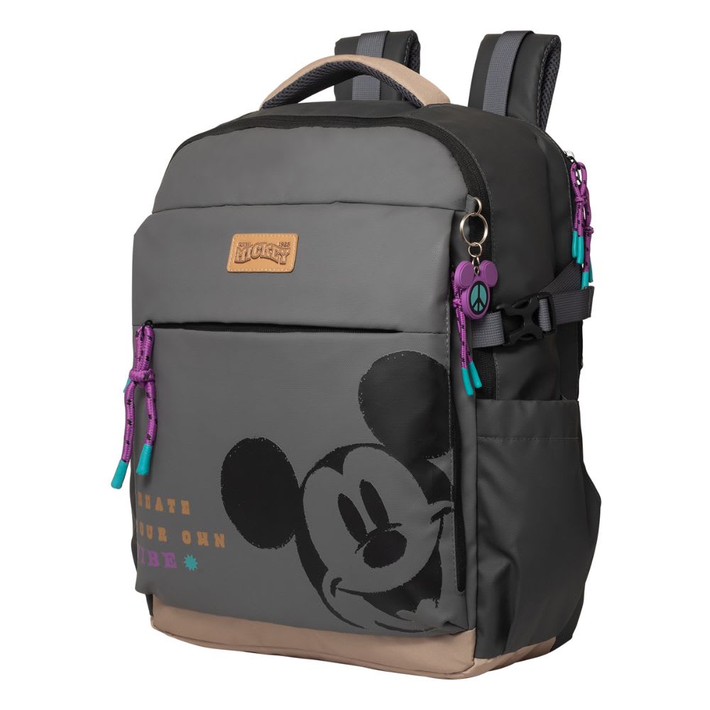 Mochila Oficio Disney Student Mickey Mouse Gris3
