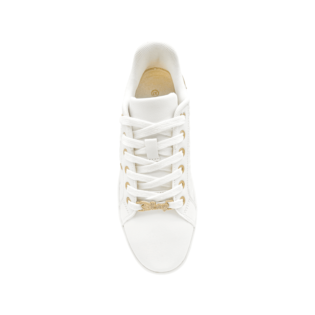 Zapatillas Mickey Mouse Blancas con Dorado Mujer2