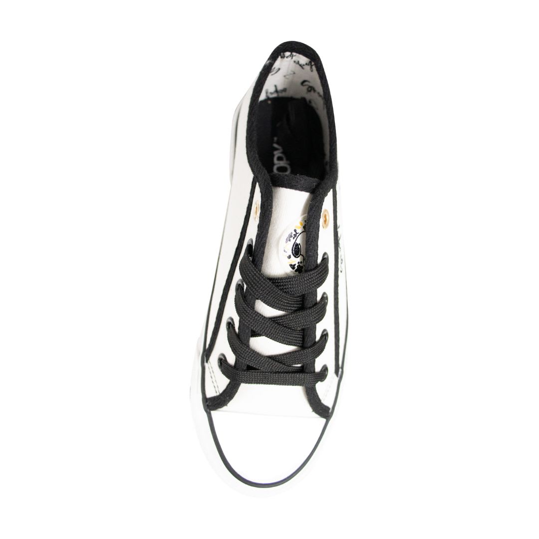 Zapatillas Urbanas Mujer Snoopy Blanco y Negro2