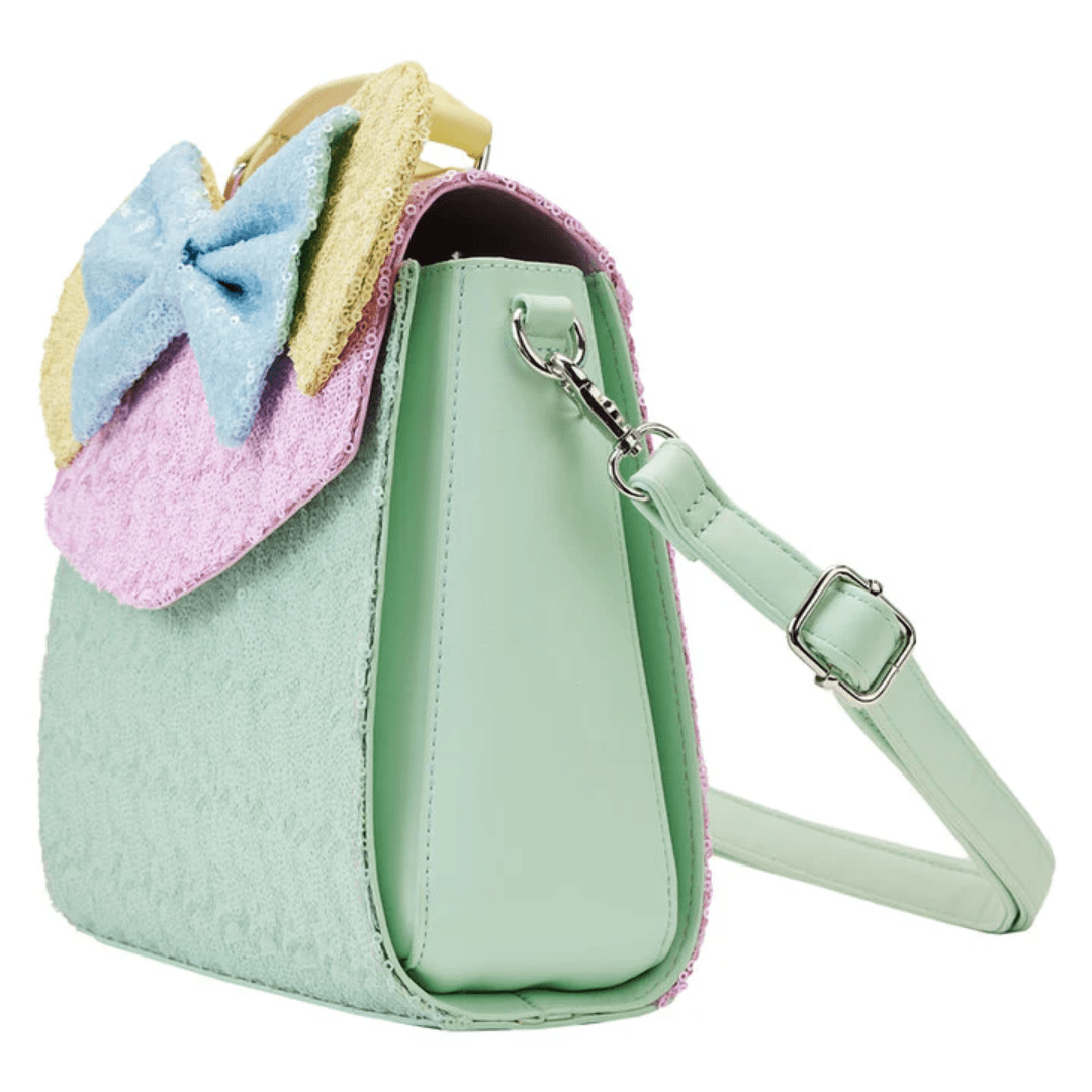 Cartera Crossbody Loungefly Minnie Mouse Lentejuelas Pastel2