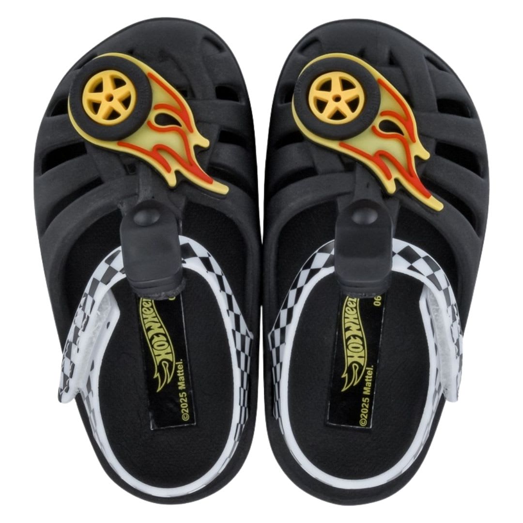 Sandalias Bebe Canasta Hot Wheels Negro2