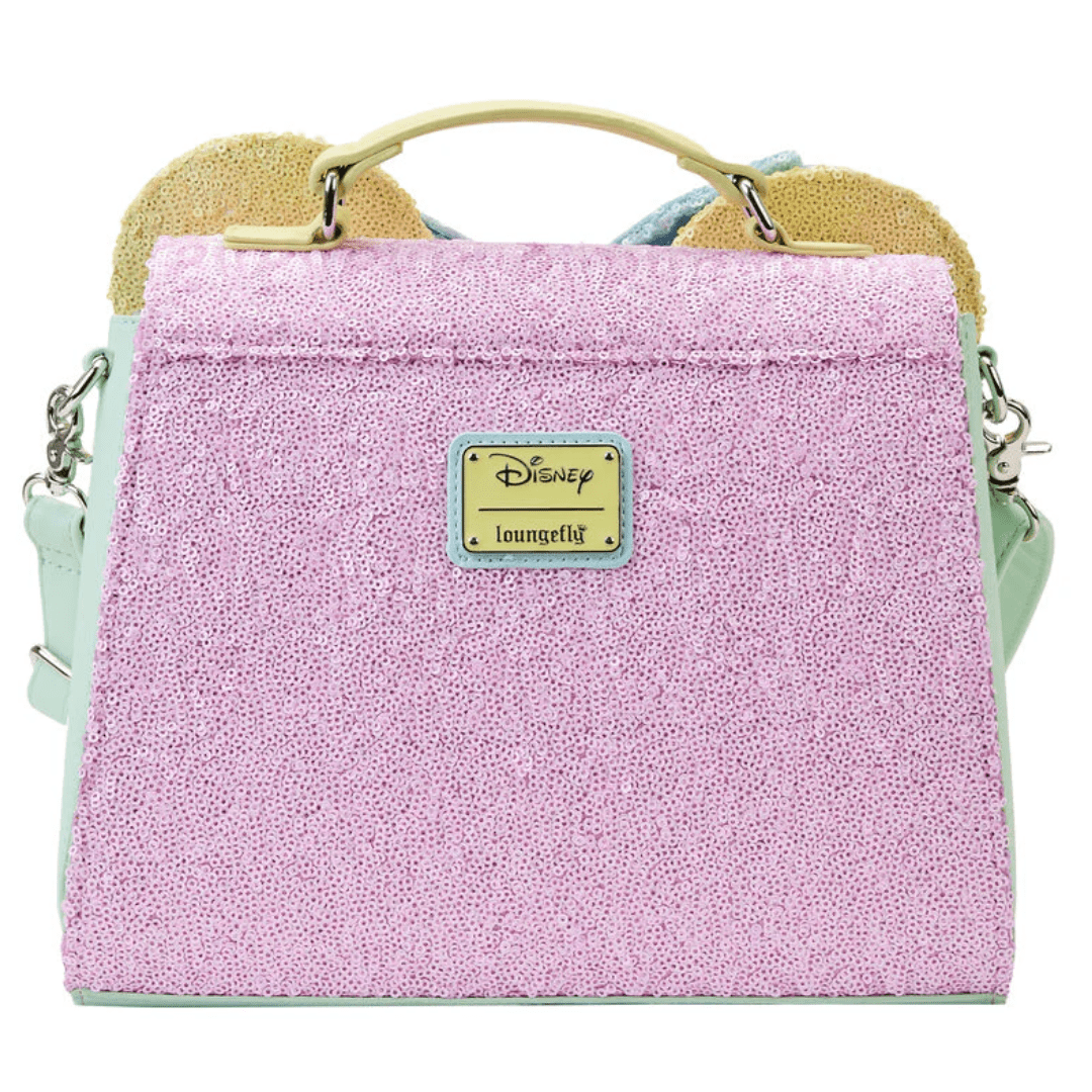 Cartera Crossbody Loungefly Minnie Mouse Lentejuelas Pastel3