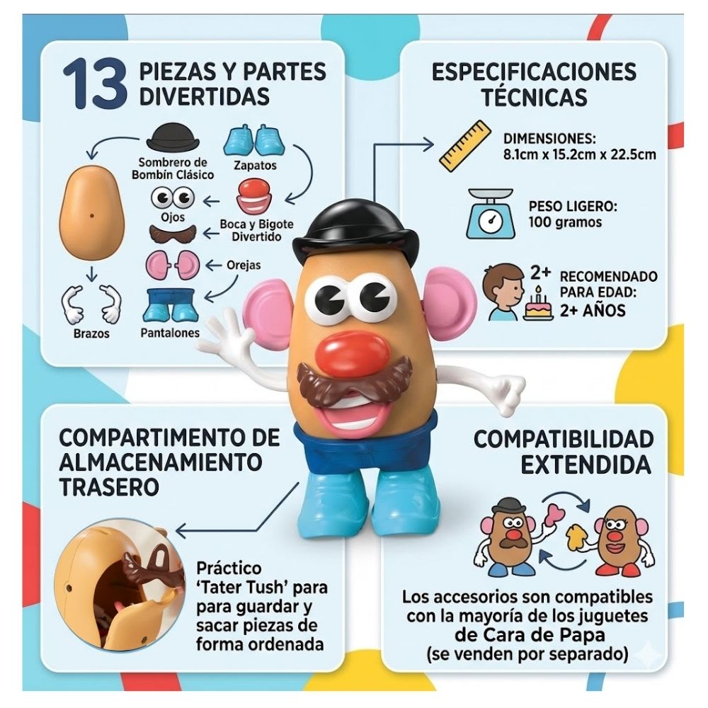 Juguete Sr. Cara de Papa Armable Hasbro 13 Piezas Intercambiables2