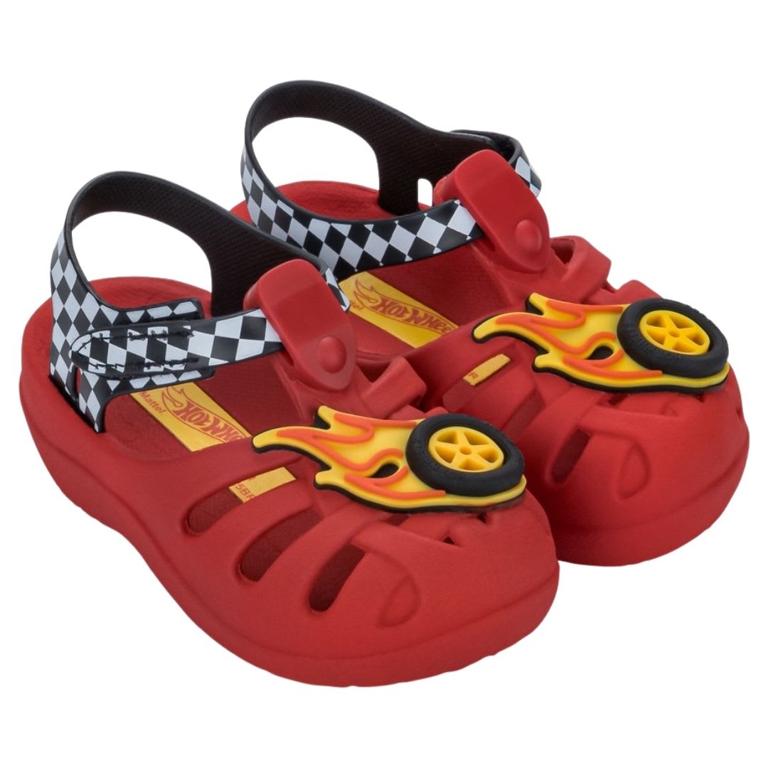 Sandalias Bebe Canasta Hot Wheels Rojo 0