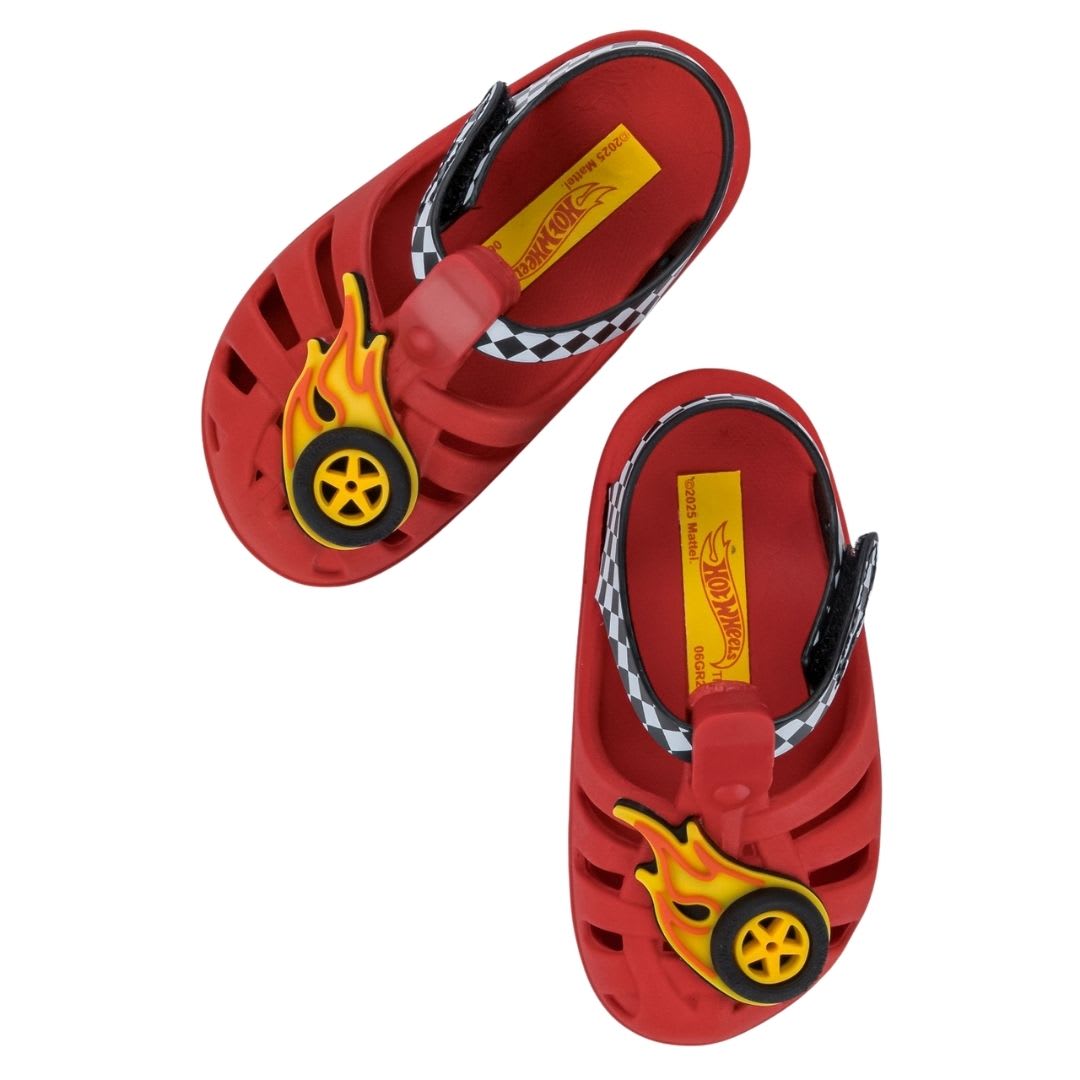 Sandalias Bebe Canasta Hot Wheels Rojo3