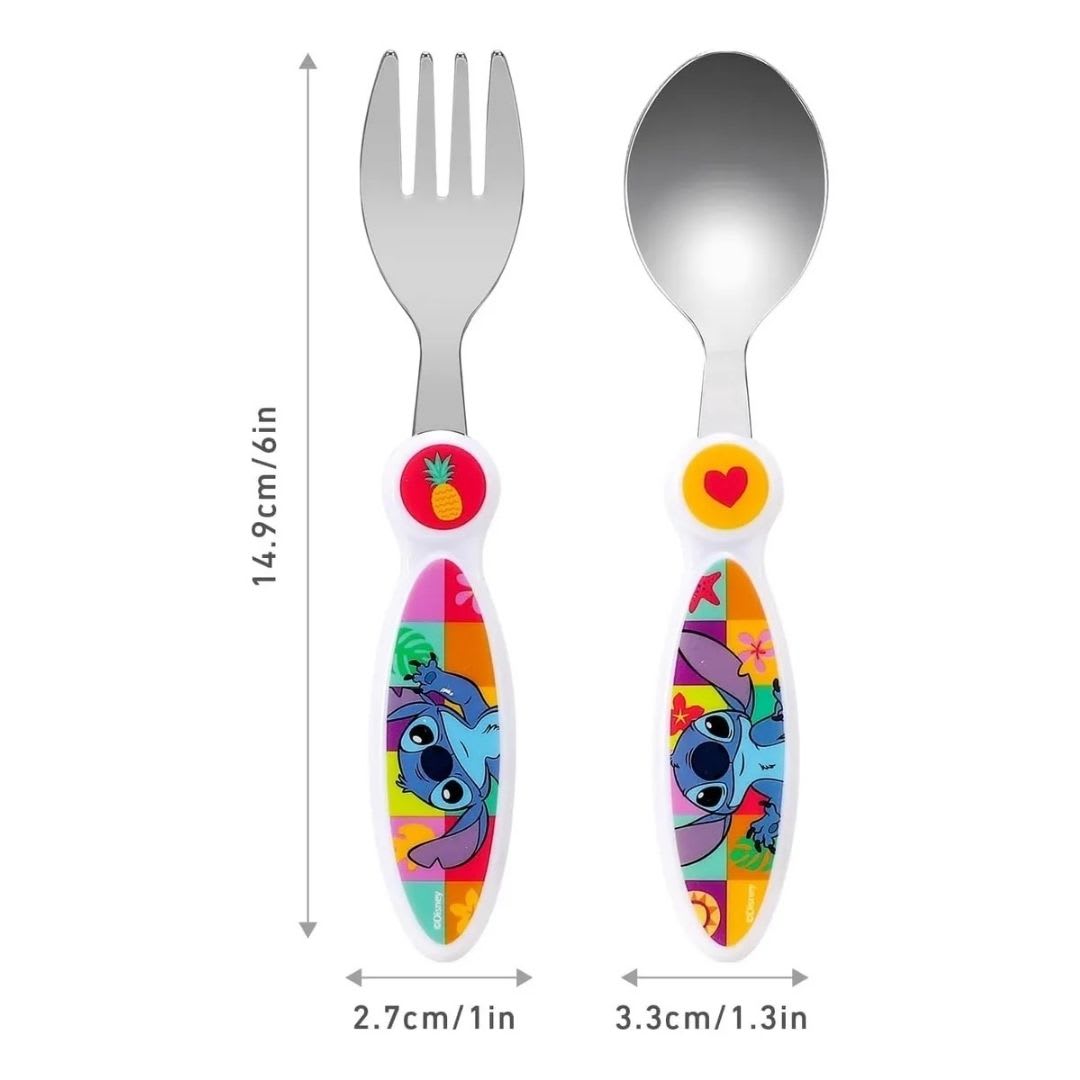 Set de Cubiertos Escolar Stitch Angel3