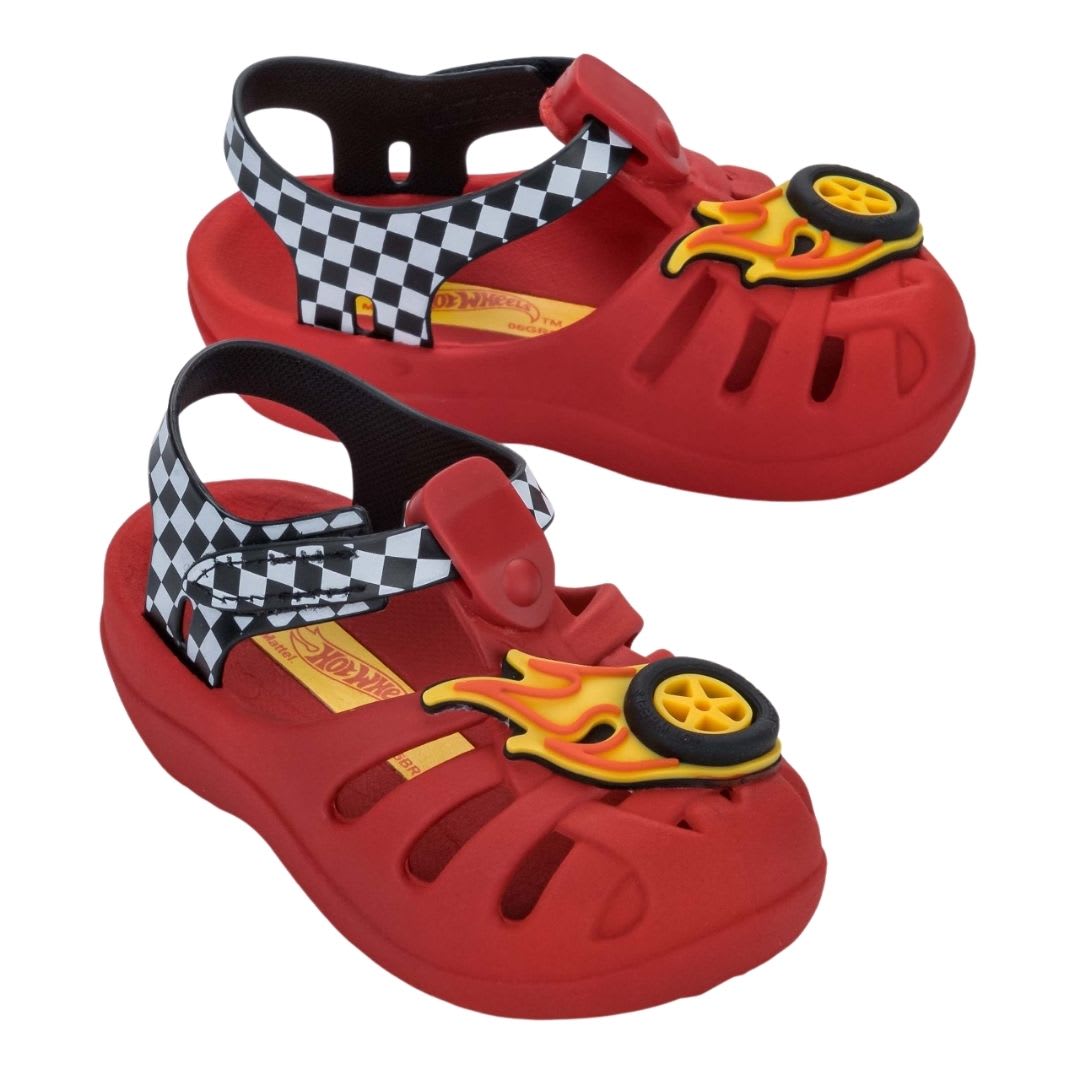 Sandalias Bebe Canasta Hot Wheels Rojo4