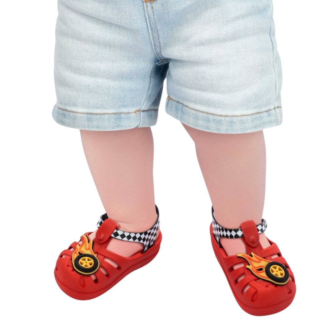 Sandalias Bebe Canasta Hot Wheels Rojo6