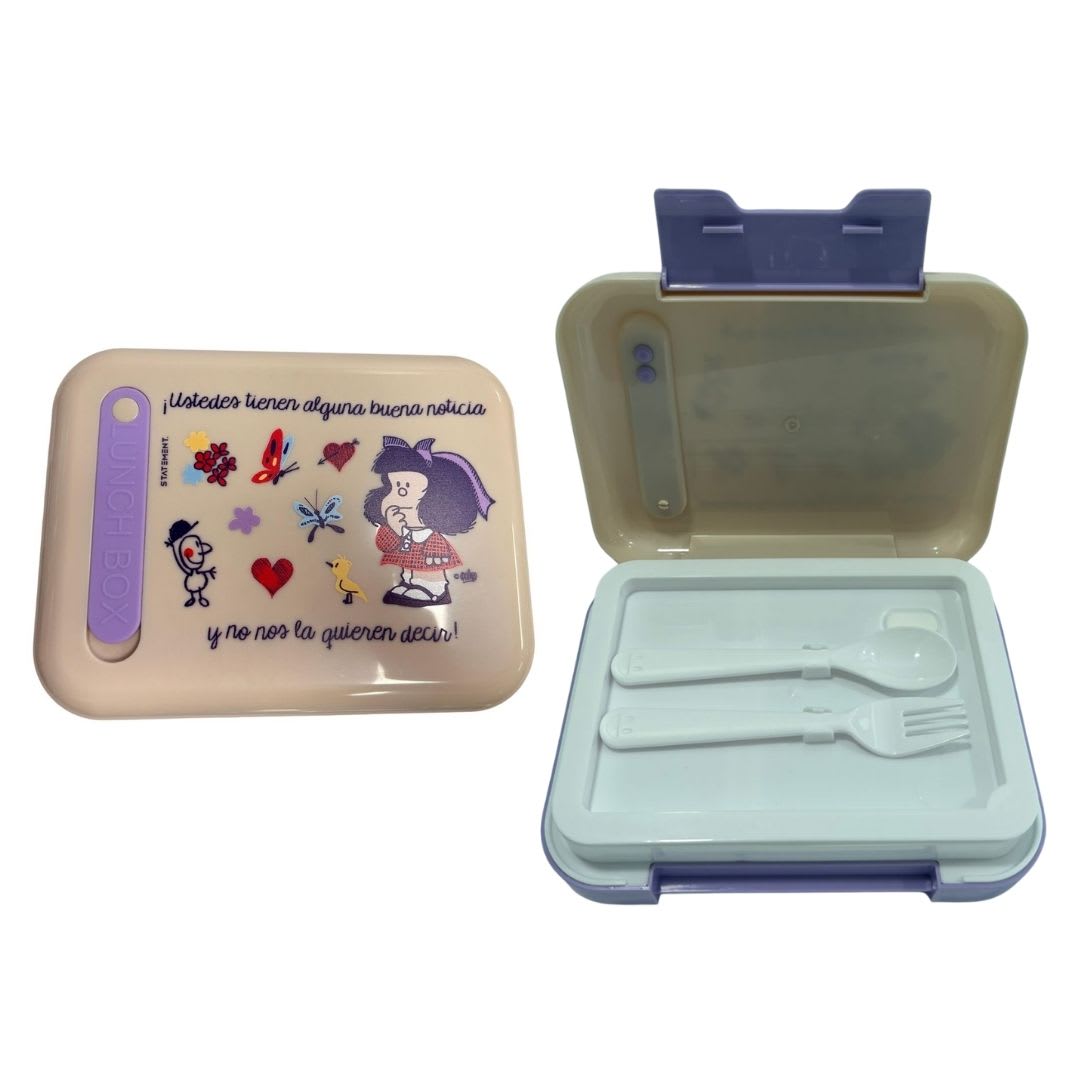 Taper Escolar Mafalda Bento con cubiertos 870 ml 0