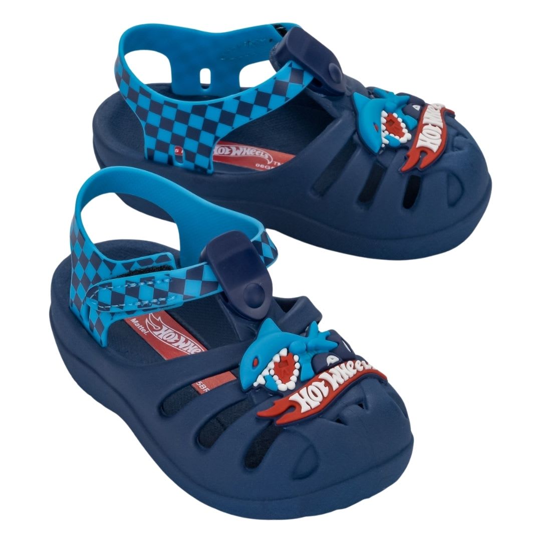Sandalias Bebe Canasta Hot Wheels Azul4