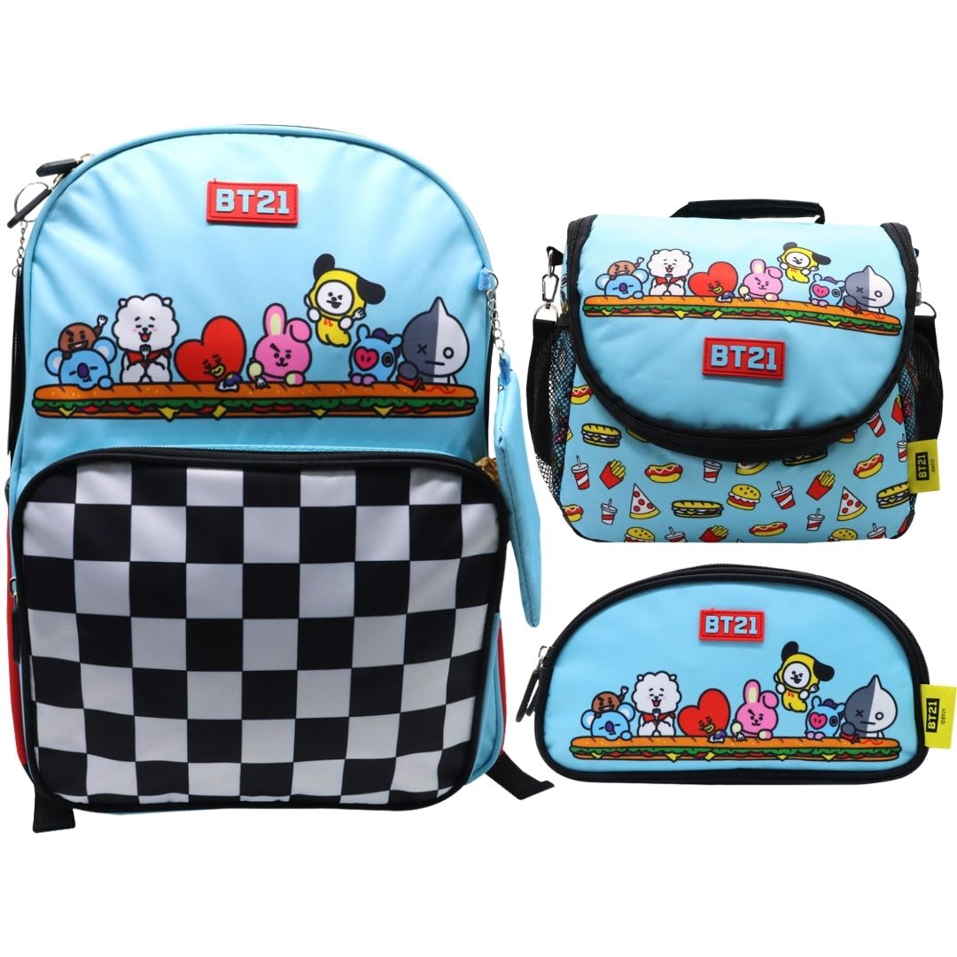 Pack Escolar Mochila BT21 Celeste Oficio 0