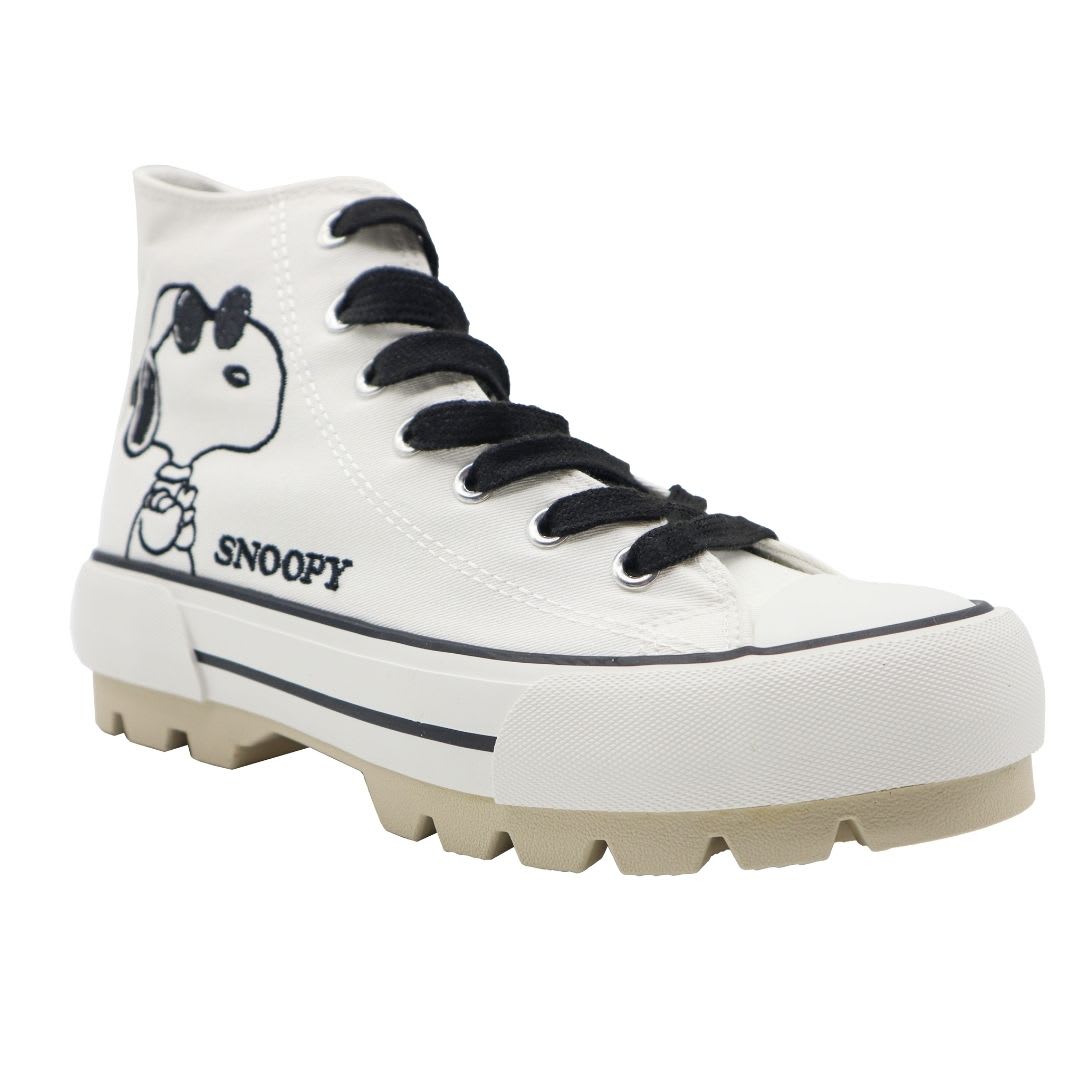 Zapatillas Botin Mujer Snoopy Blanco3