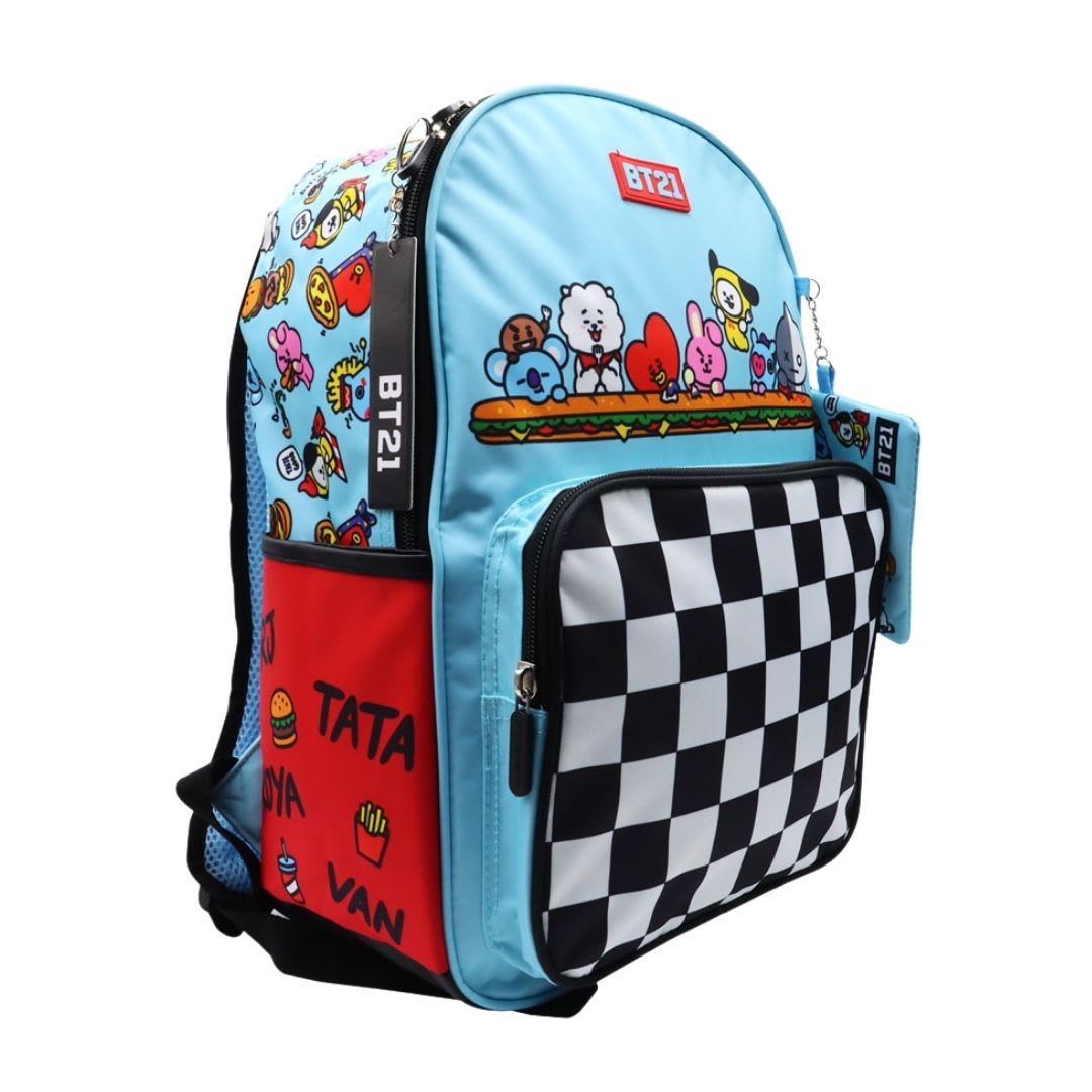 Pack Escolar Mochila BT21 Celeste Oficio2