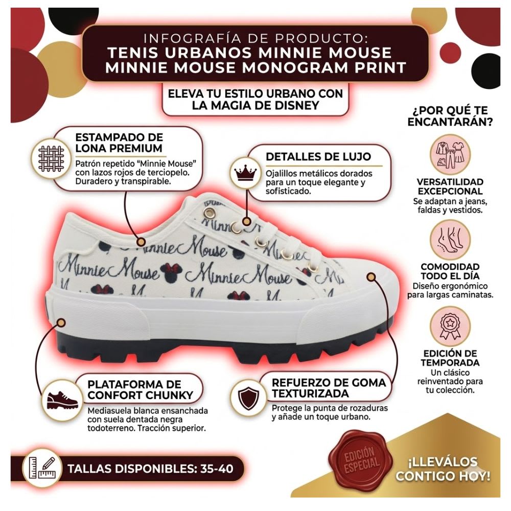 Zapatillas Urbanas Mujer Minnie Mouse Estampado2