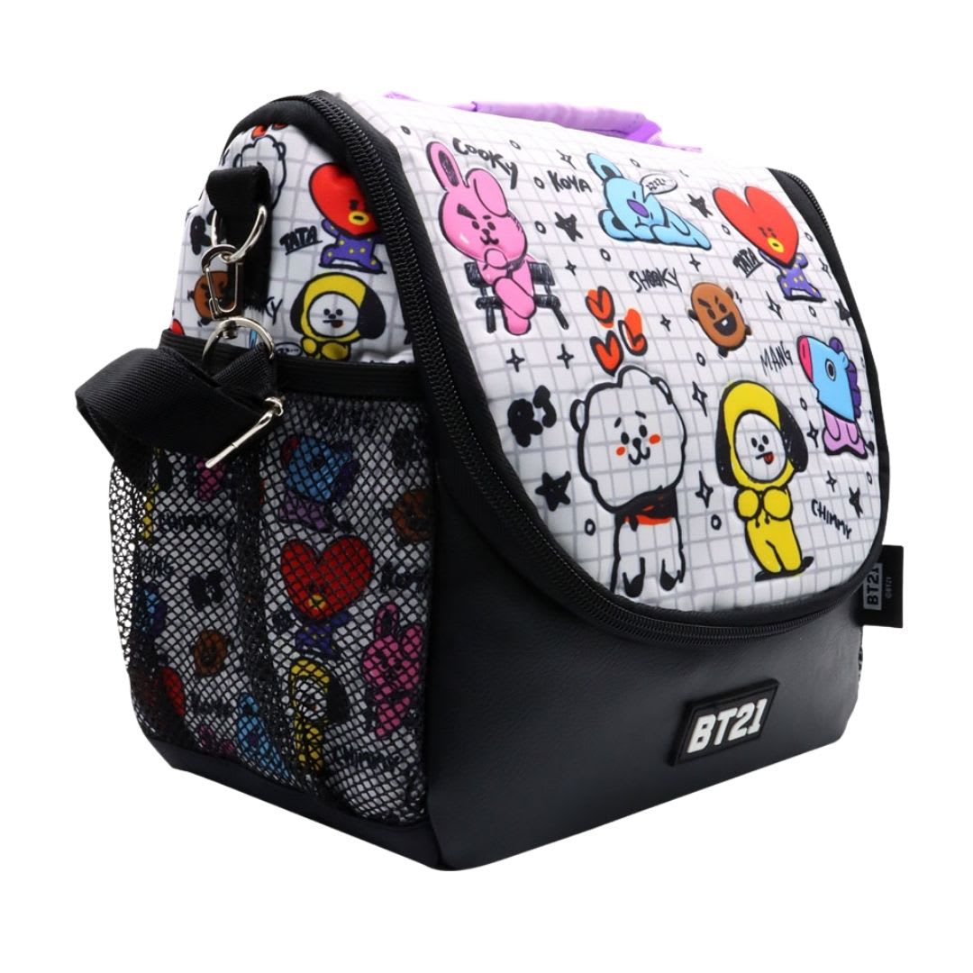 Pack Escolar Mochila BT21 BTS Blanco Oficio4