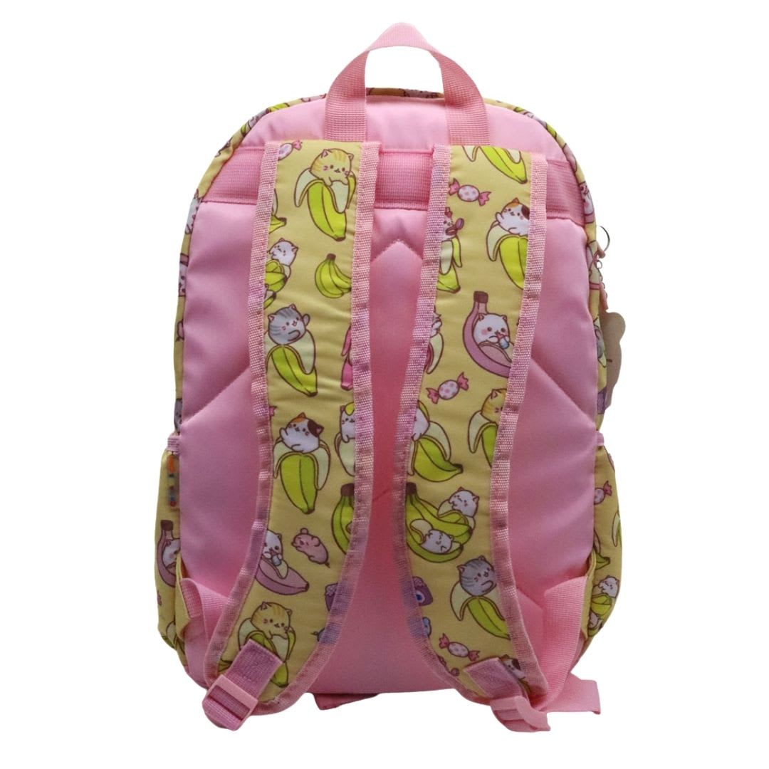 Pack Escolar Mochila Bananya Gatito Kawai Oficio3