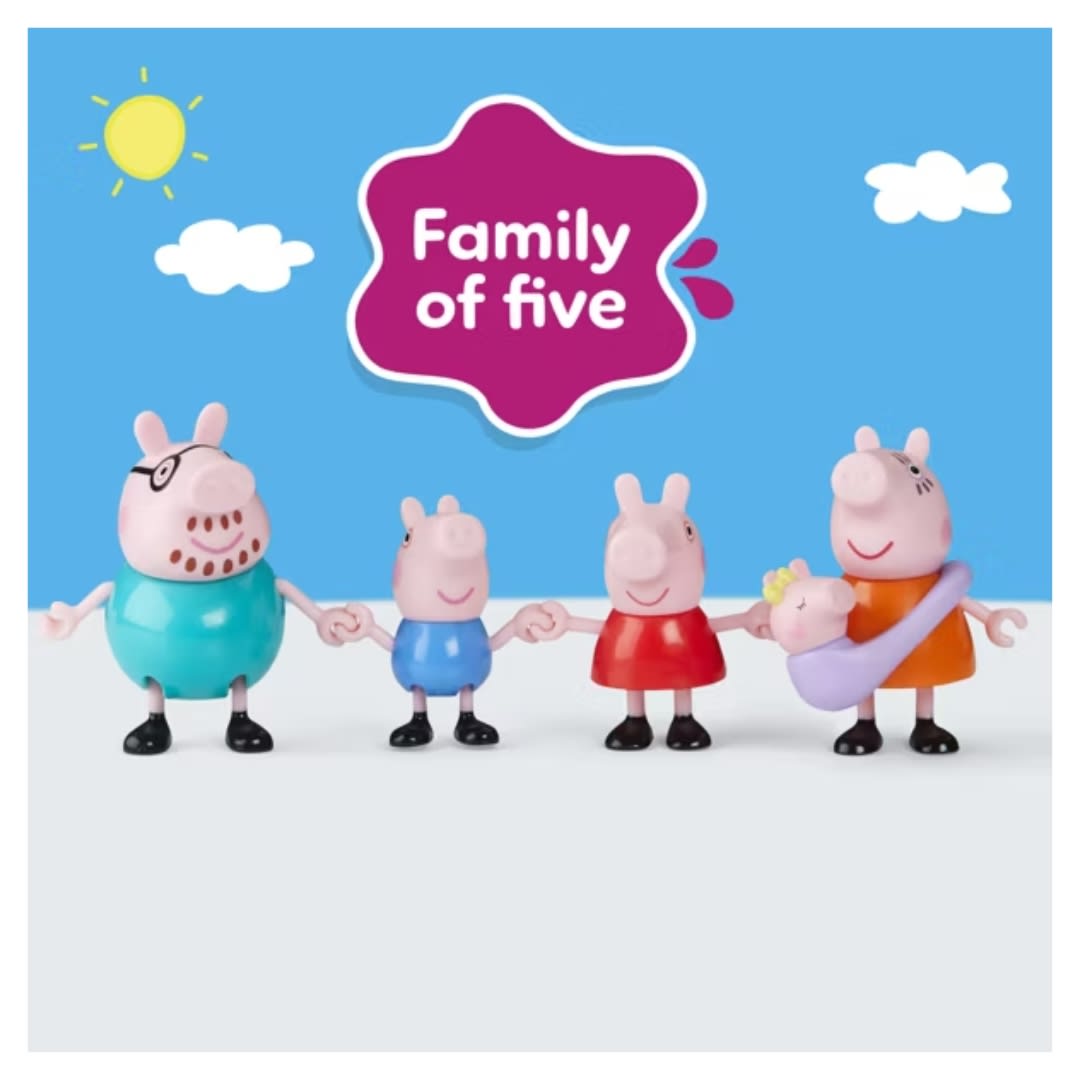 Set de Mini Figuras Peppa Pig Familia con Evie la Hermanita Juguete Infantil3