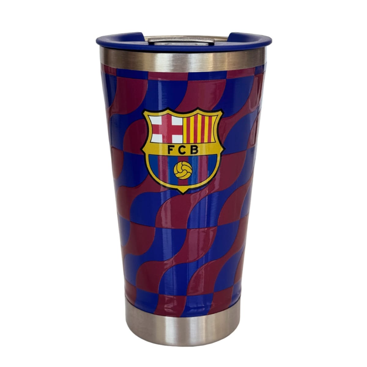Mug Vaso Acero Termico Barcelona Futbol Azul Con Destapador 500 ML 0