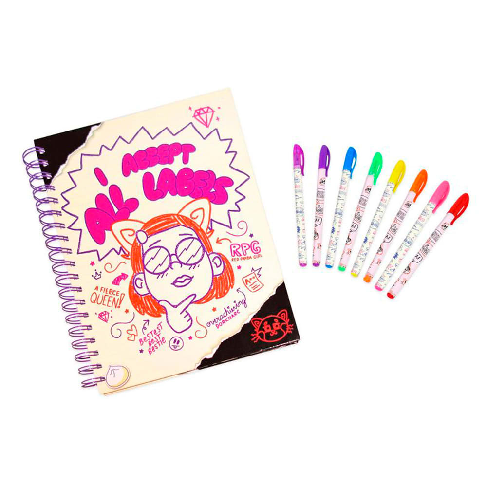 Cuaderno con Plumones Gel Turning Red 0