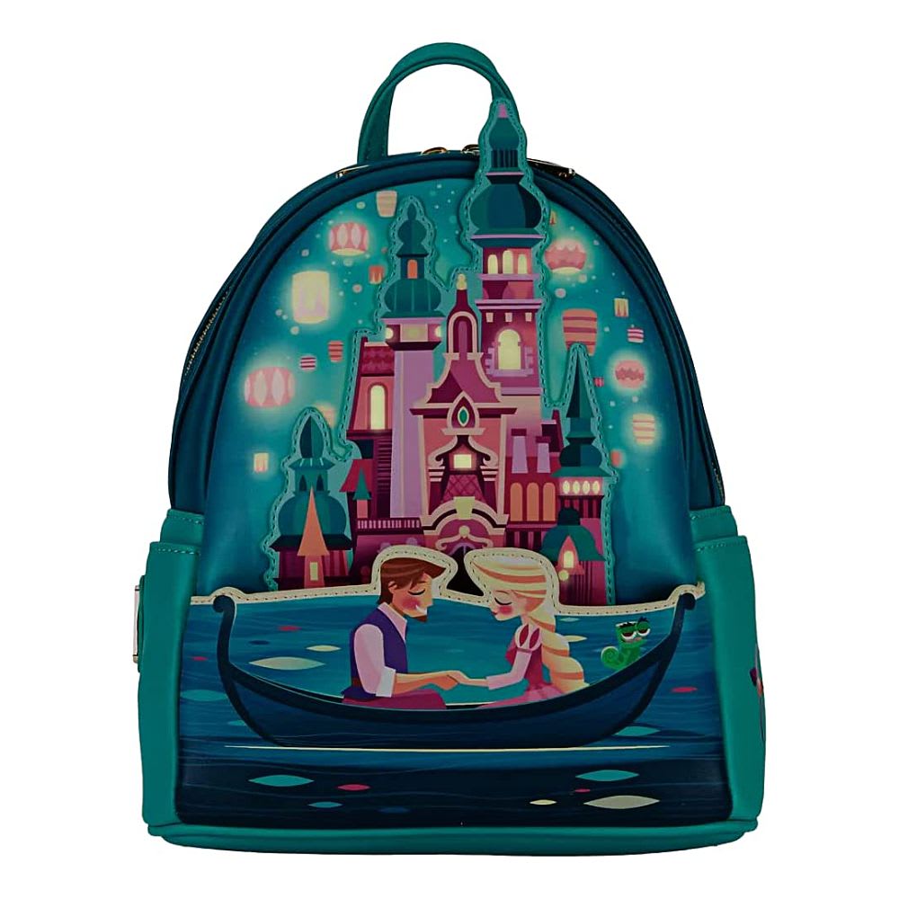 Mini Mochila Loungefly Rapunzel Enredados Fosforescente3