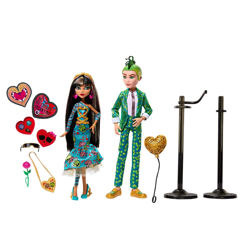 Pack de Muñecos Monster High Cleo y Deuce Howliday Love Edition2