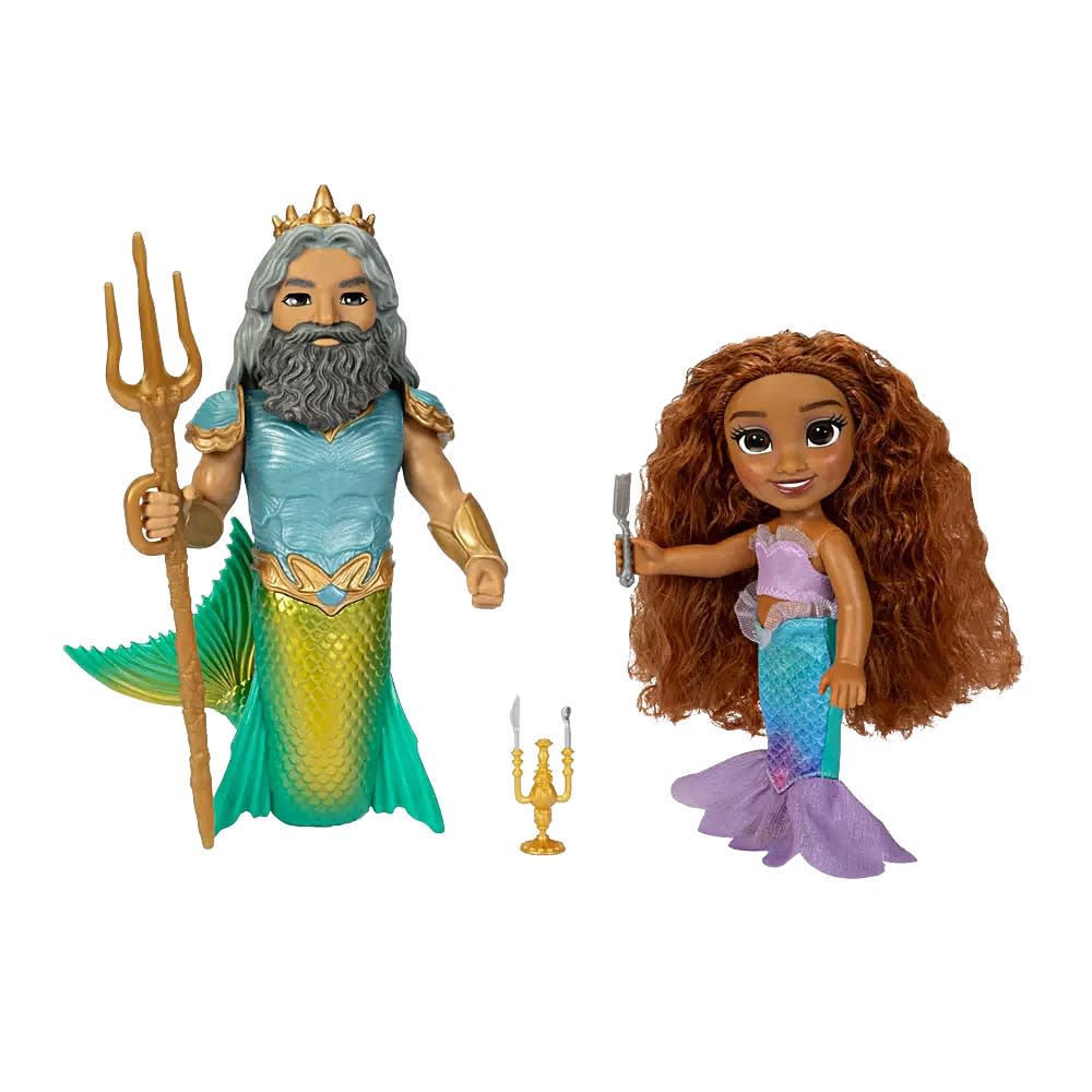 Set de Muñecos Mini Jakks Ariel y Tritón La Sirenita Live Action 0