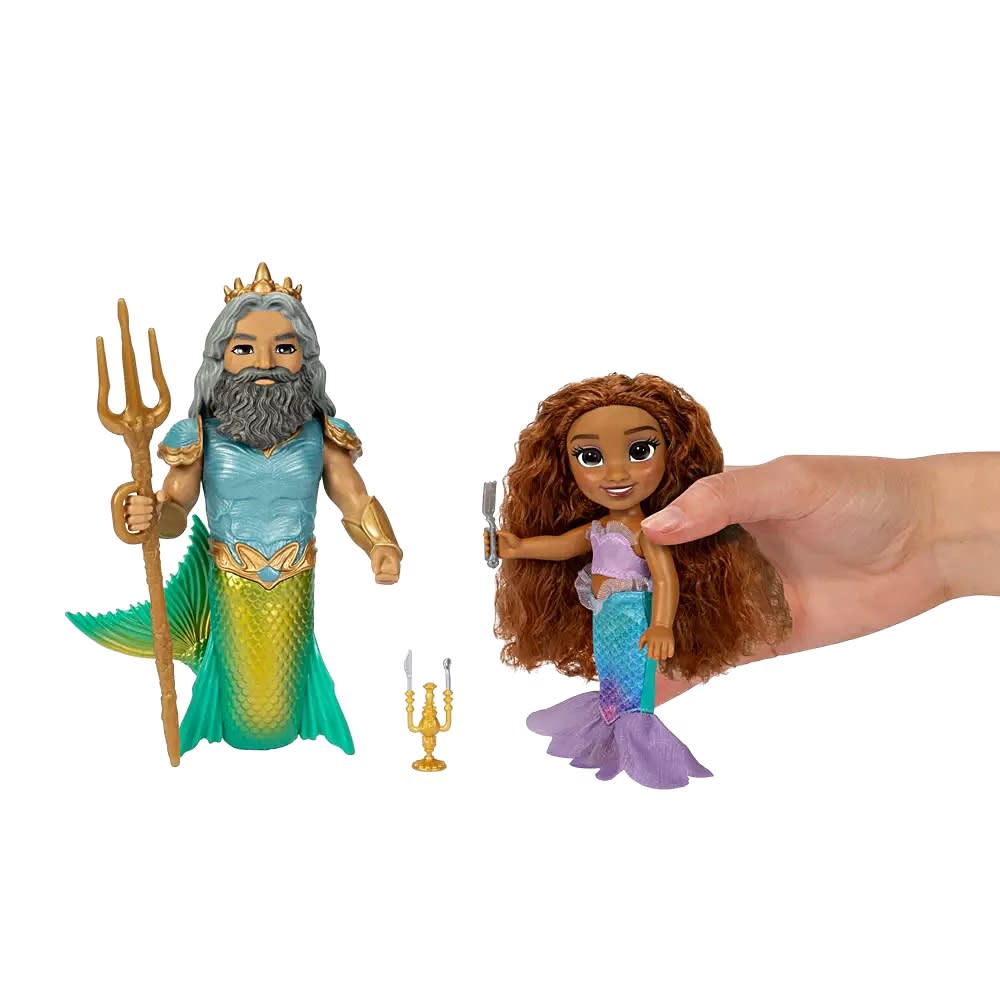 Set de Muñecos Mini Jakks Ariel y Tritón La Sirenita Live Action2