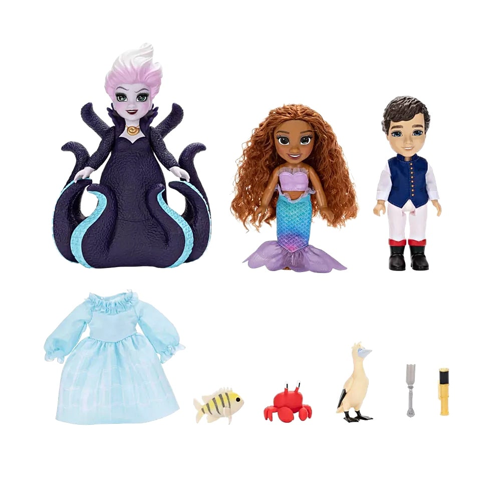 Set de Muñecos Mini Jakks Ariel, Eric y Ursula La Sirenita Live Action 0