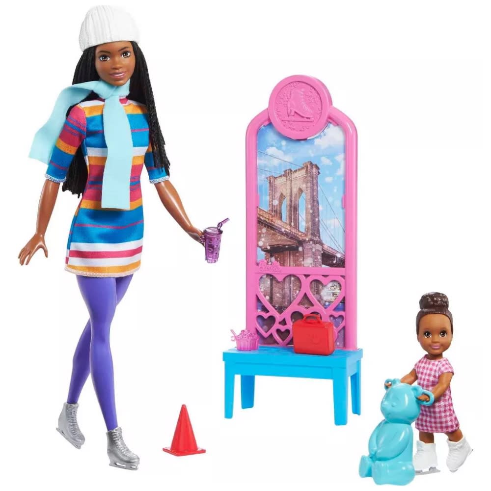 Muñeca Barbie Brooklyn Roberts Patinaje sobre Hielo Morena 0