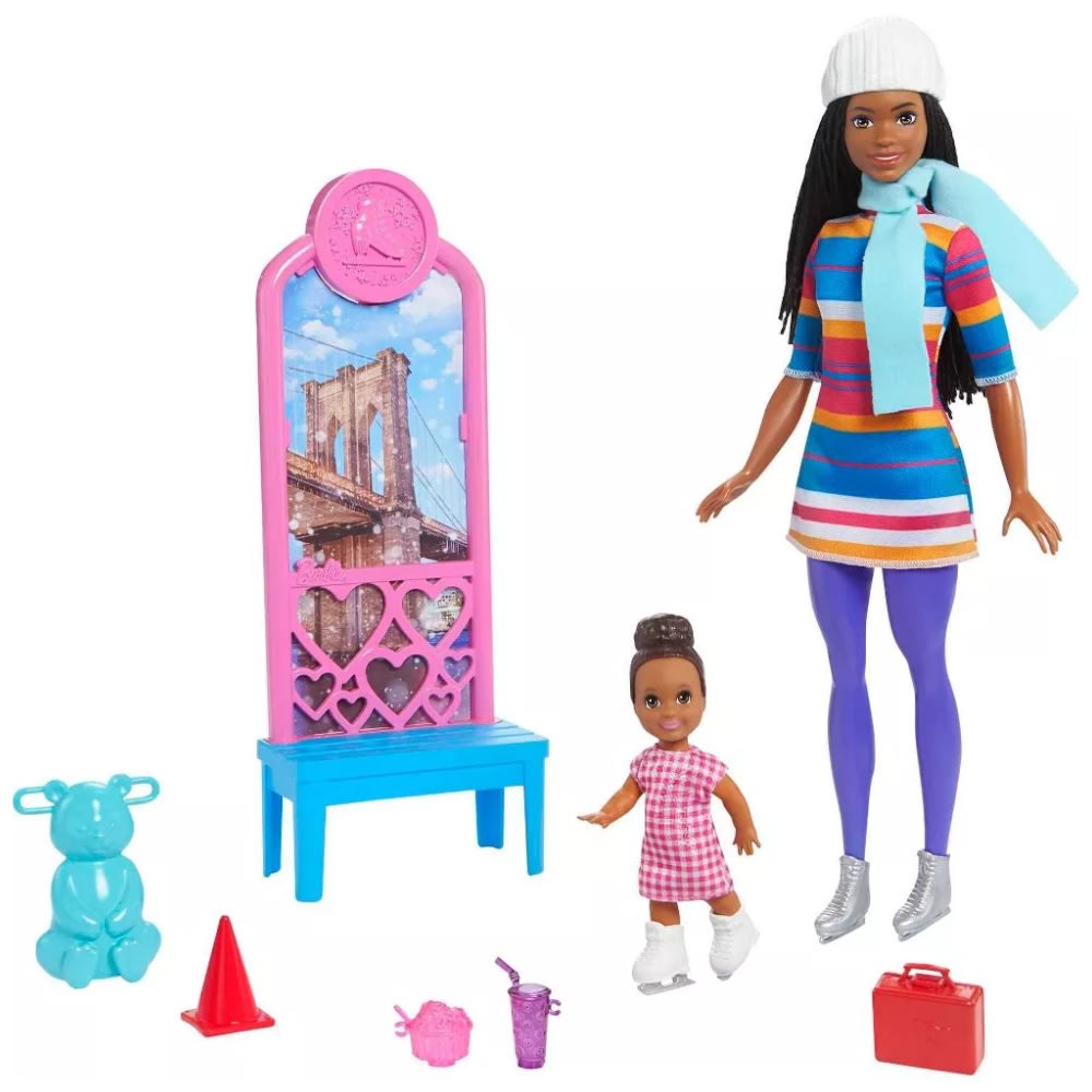 Muñeca Barbie Brooklyn Roberts Patinaje sobre Hielo Morena2