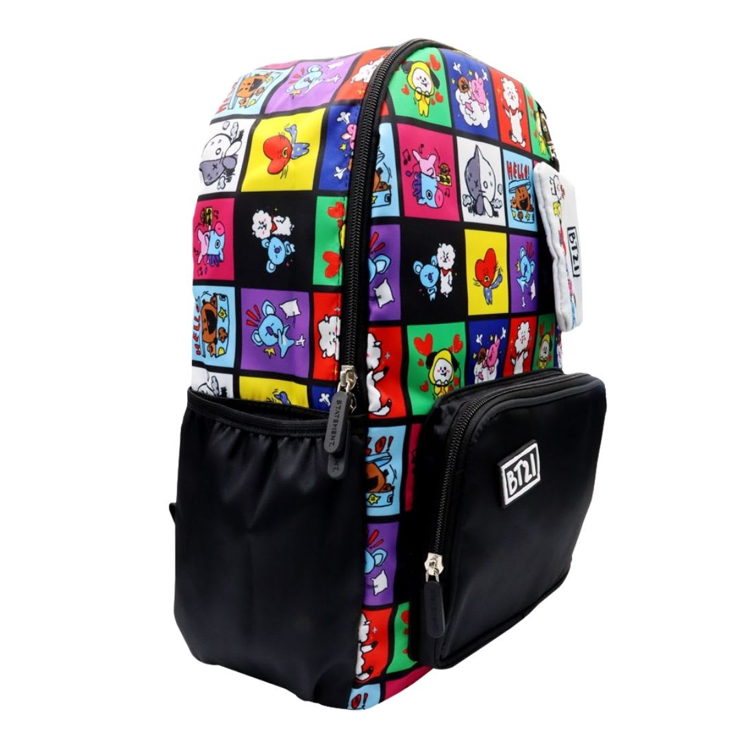 Pack Escolar Mochila BT21 Negro Oficio2
