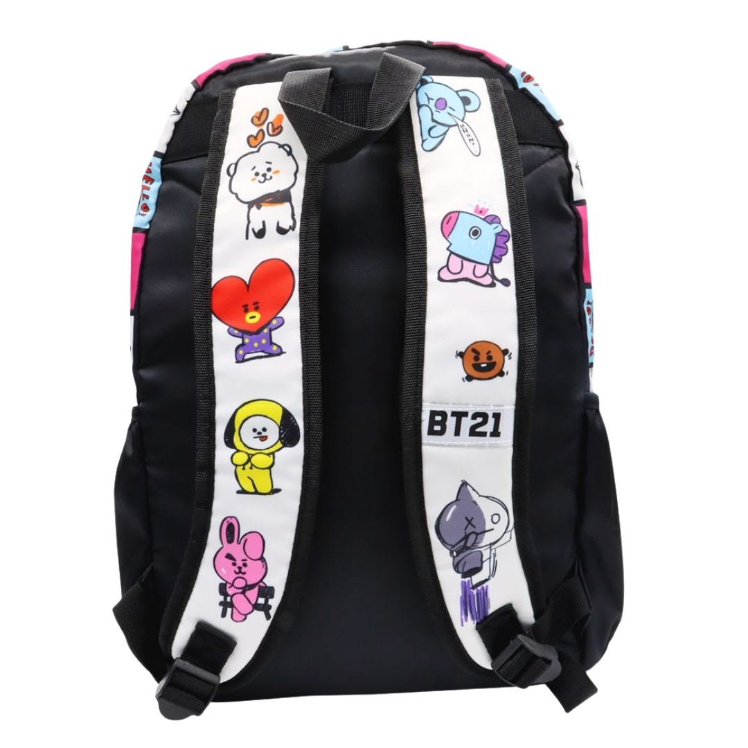 Pack Escolar Mochila BT21 Negro Oficio3