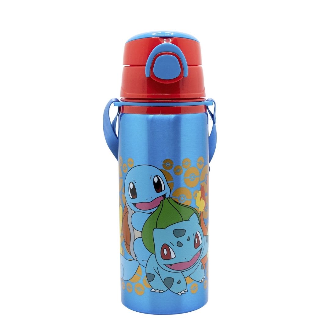 Tomatodo Escolar Botella Con Cañita Aluminio Pokemon 730 ML2