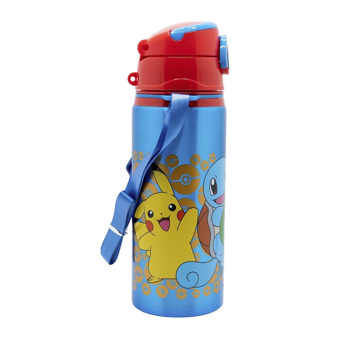 Tomatodo Escolar Botella Con Cañita Aluminio Pokemon 730 ML3