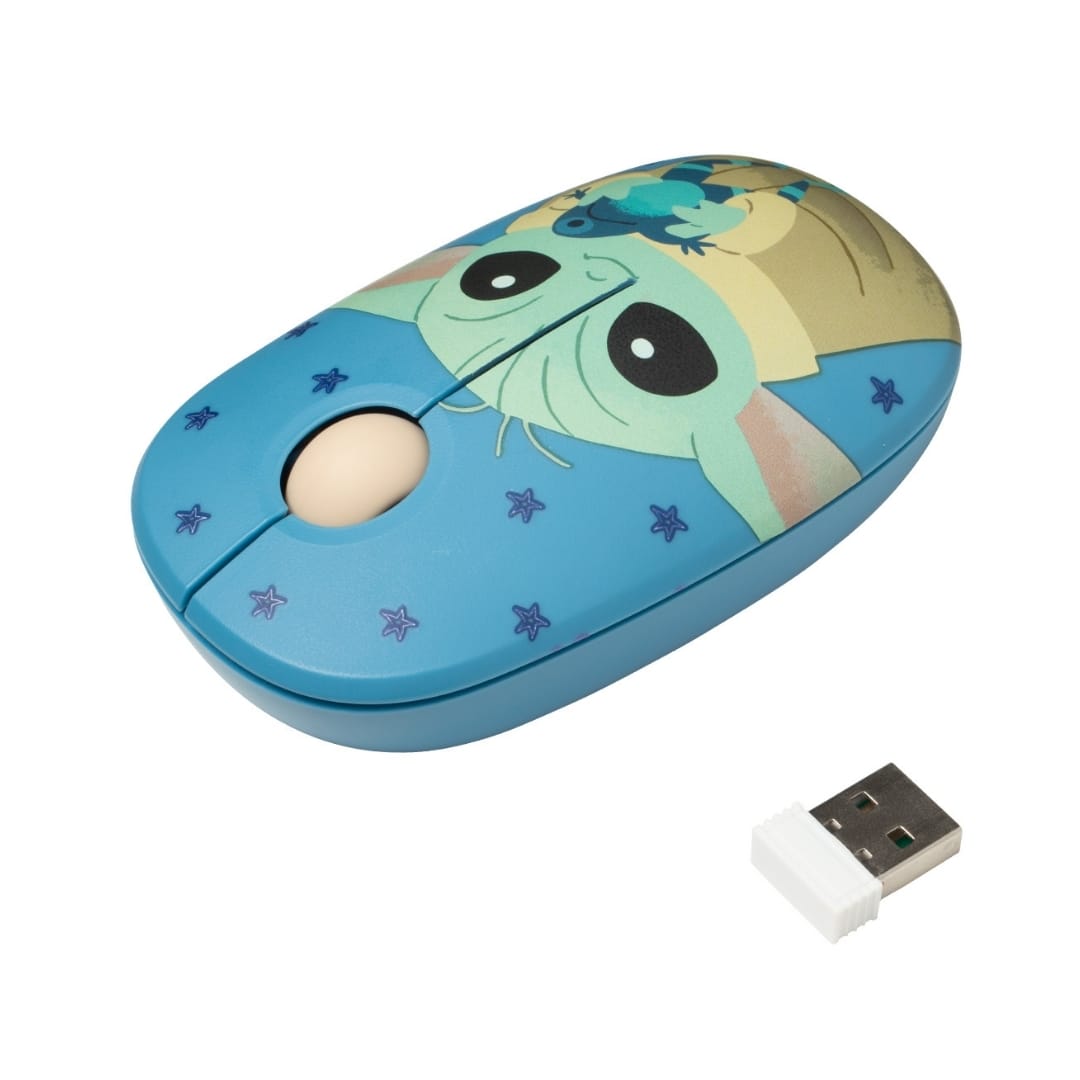 Mouse Inalambrico + Funda para Laptop Reversible Star Wars Baby Yoda Neopreno 15 - 16 pulgadas Mod 27