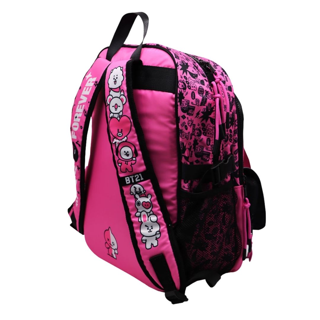 Pack Escolar Mochila BT21 BTS Rosado Oficio2