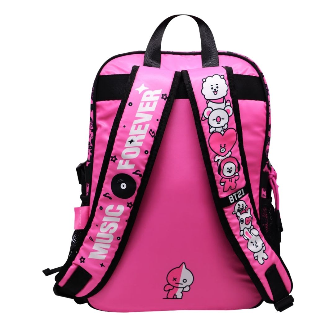 Pack Escolar Mochila BT21 Rosado Oficio3