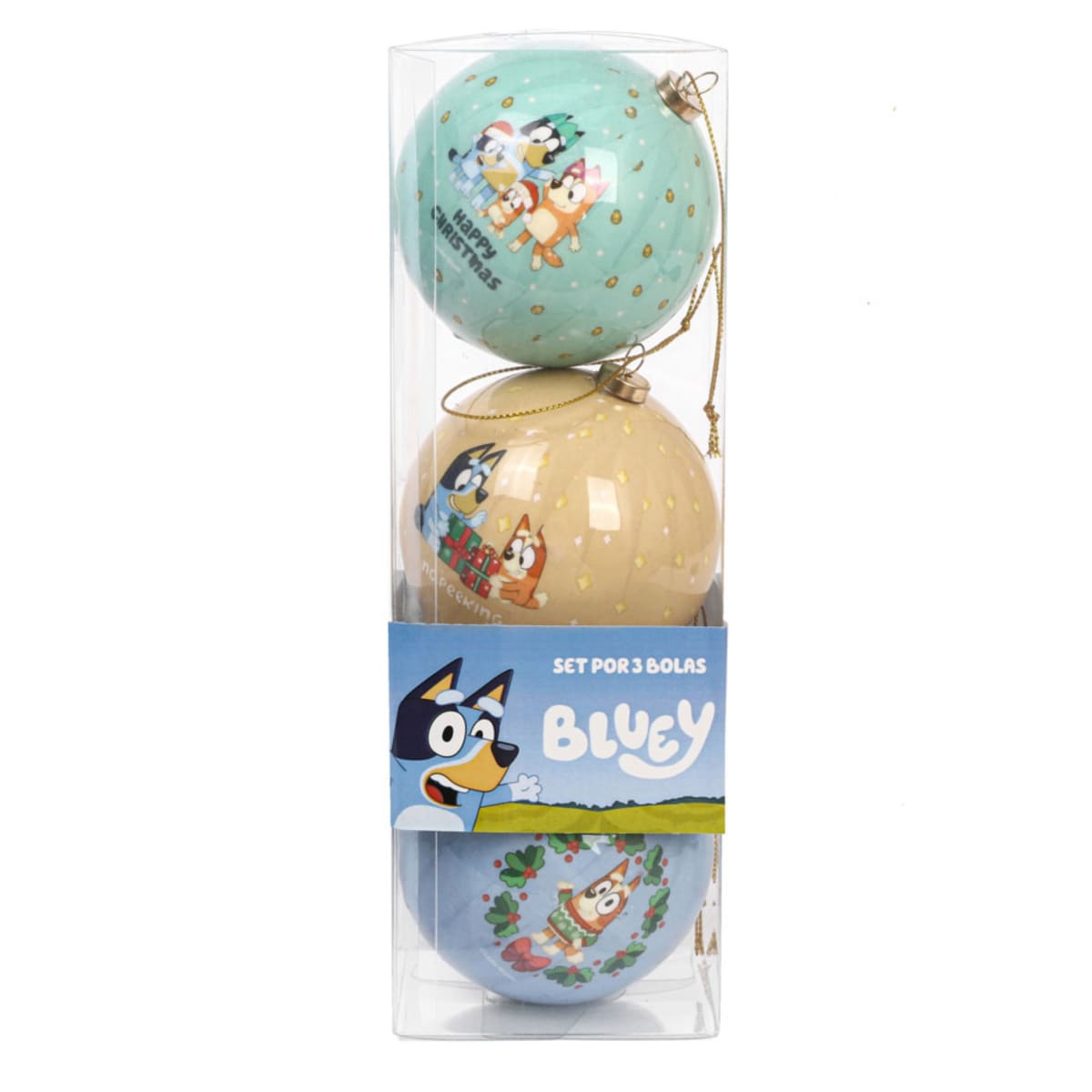 Set Bolas Navidad Arbol Bluey X3 unds 8cm Modelo 13