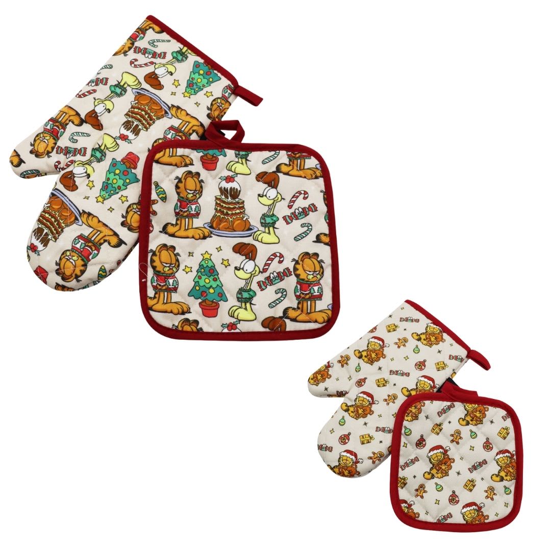 Pack Guante y Toma Olla de Cocina Garfield Adulto + Niño 0