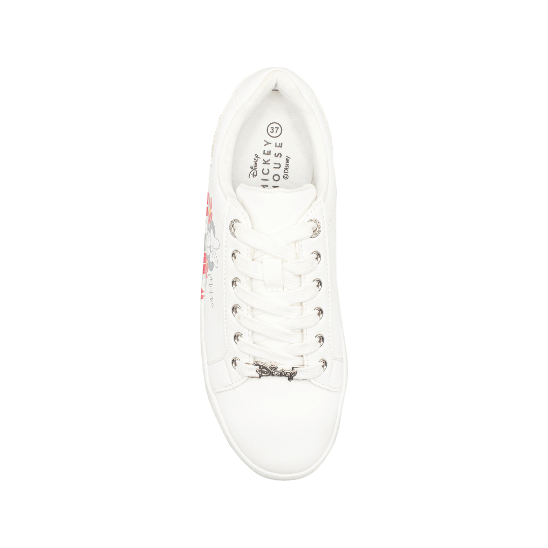 Zapatillas Minnie Mouse Blancas con Flores Mujer2